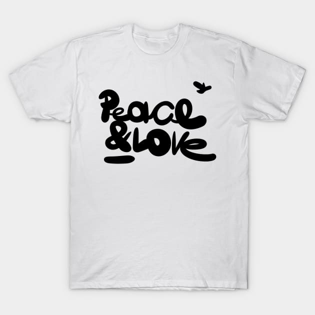 Peace & Love Sign T-Shirt by Sanu Designs